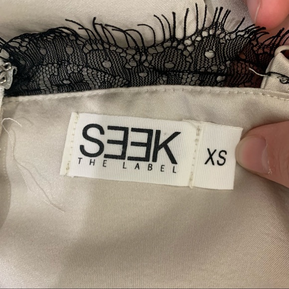 Seek the Label Satin Champagne Lace Trim Slip - Picture 6 of 6